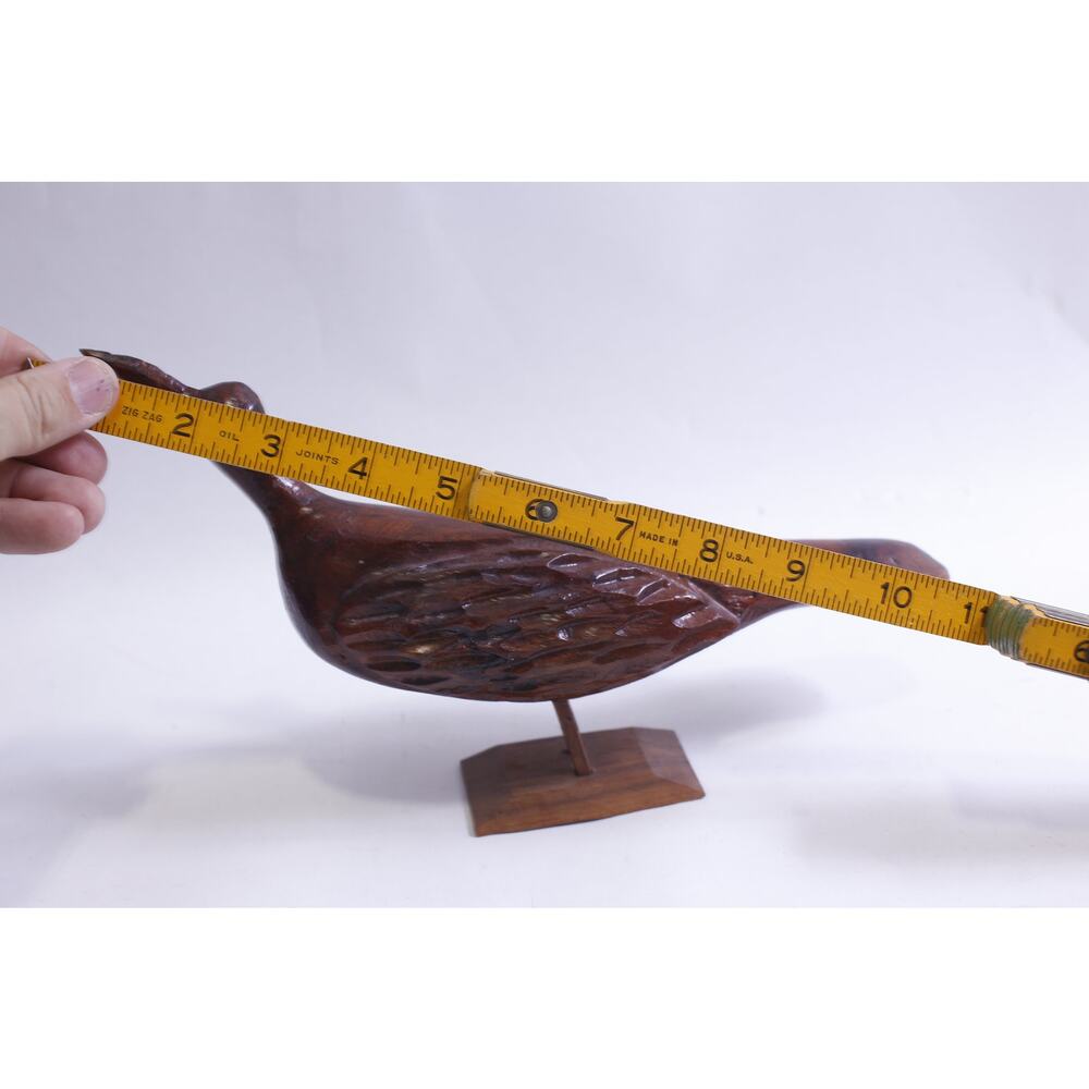 Carved Wooden Kiwi, Roadrunner, Waterfowl, Bird, 1970s, Brown, Wood, Figure - Picture 3 of 3